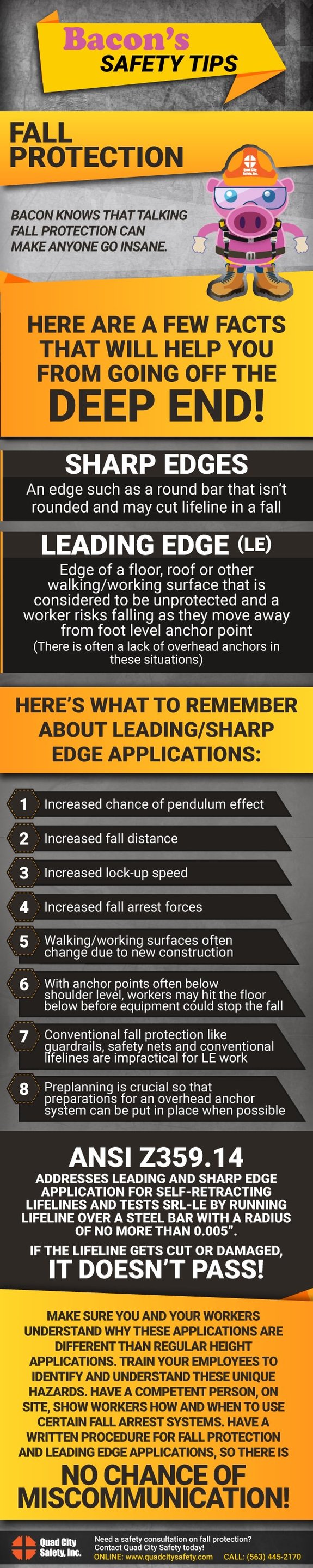 Bacon’s Safety Tips Fall protection.