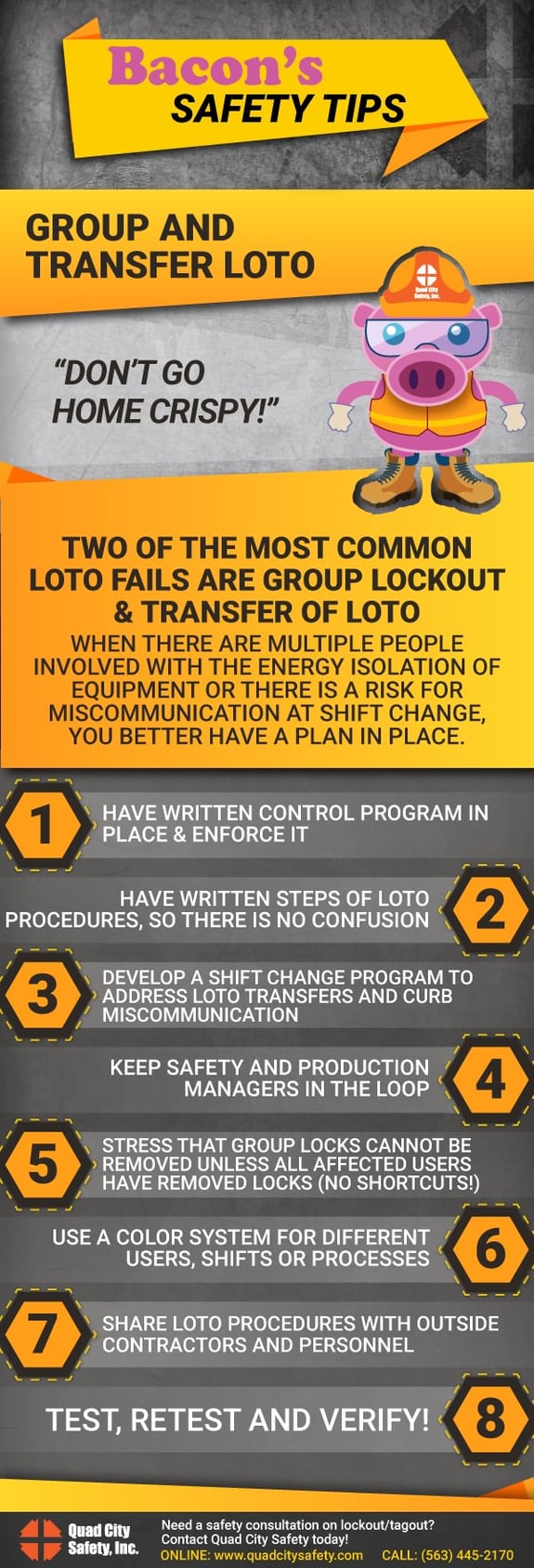 Bacon’s Safety Tips Group and Transfer LOTO.